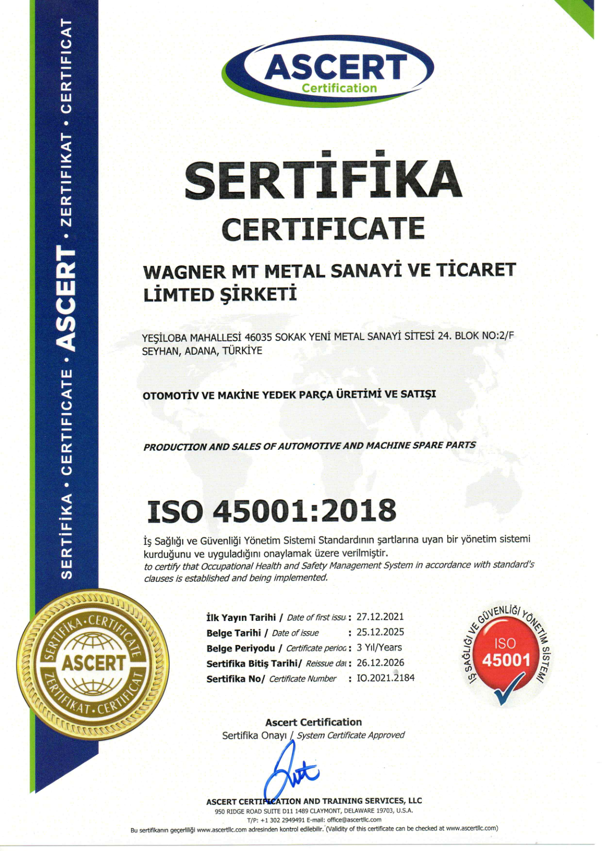 ISO 14001 sertifikası